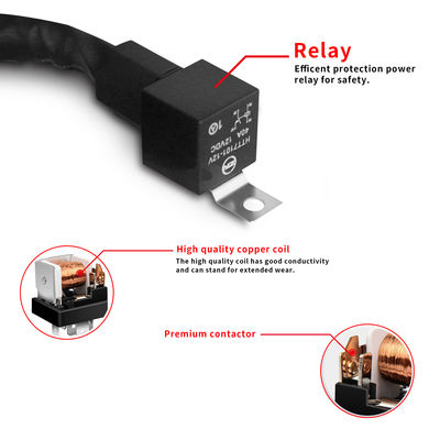 12V 30A 150w एलईडी लाइट बार वायरिंग हार्नेस किट OEM ऑटोमोटिव वायरिंग कनेक्टर