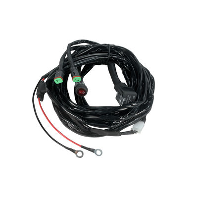 वाटरप्रूफ वर्क लाइट ऑटोमोटिव वायर हार्नेस ISO9001 DC 24V 25cm फ्यूज