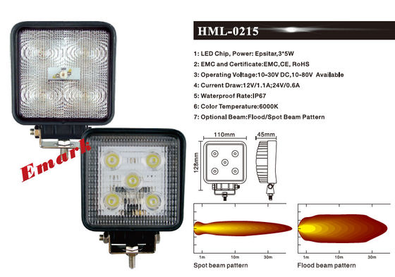 4Pcs 15w 1220LM स्पॉट एलईडी फॉग लाइट ई-मार्क एलईडी वर्क लैंप